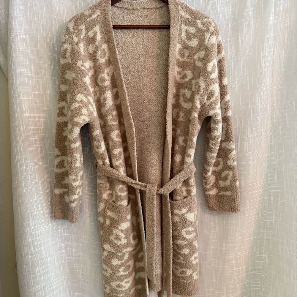 Cozy Tan and Cream Women's Knit Robe-new with tags